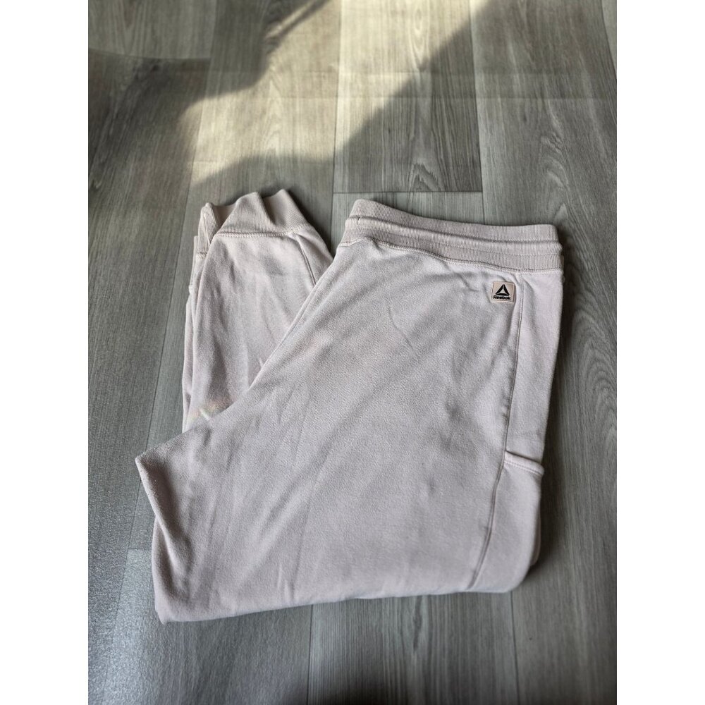 Reebok Womens Beige Jogger Sweatpants With Pockets Casual Lounge Wear Size 2x